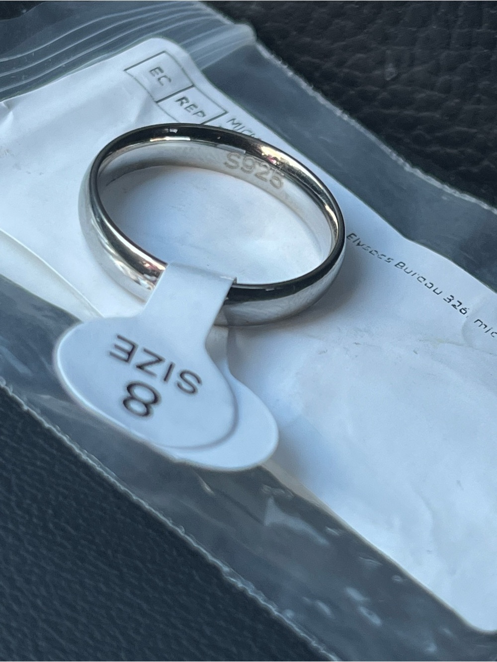Sterling Silver 925 Women's Band Ring - Silver, Size 8